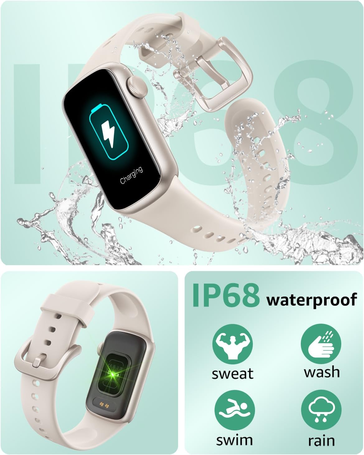 IMFRCHCS Fitness Tracker,Smart Watch with 1.47" Touch Display,137+Sport Modes Fitness Watch with Heart Rate Sleep Monitor, Step Counter,IP68 Waterproof Activity Trackers for Women Men - Image 2
