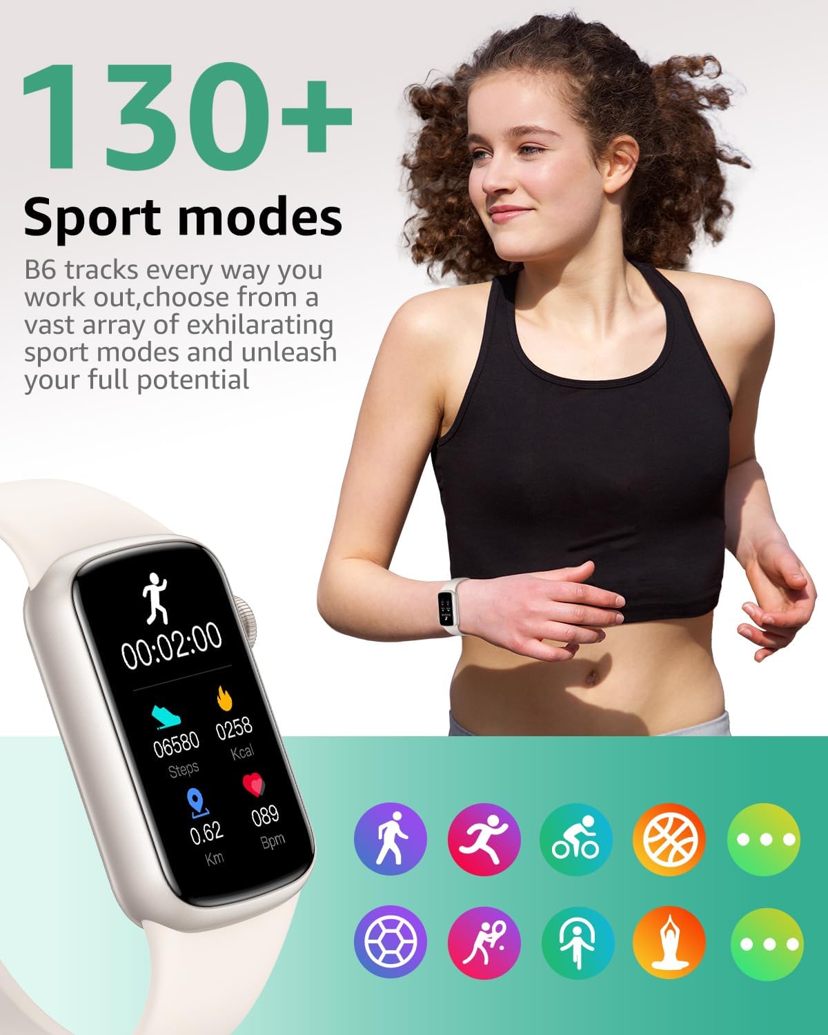 IMFRCHCS Fitness Tracker,Smart Watch with 1.47" Touch Display,137+Sport Modes Fitness Watch with Heart Rate Sleep Monitor, Step Counter,IP68 Waterproof Activity Trackers for Women Men - Image 4