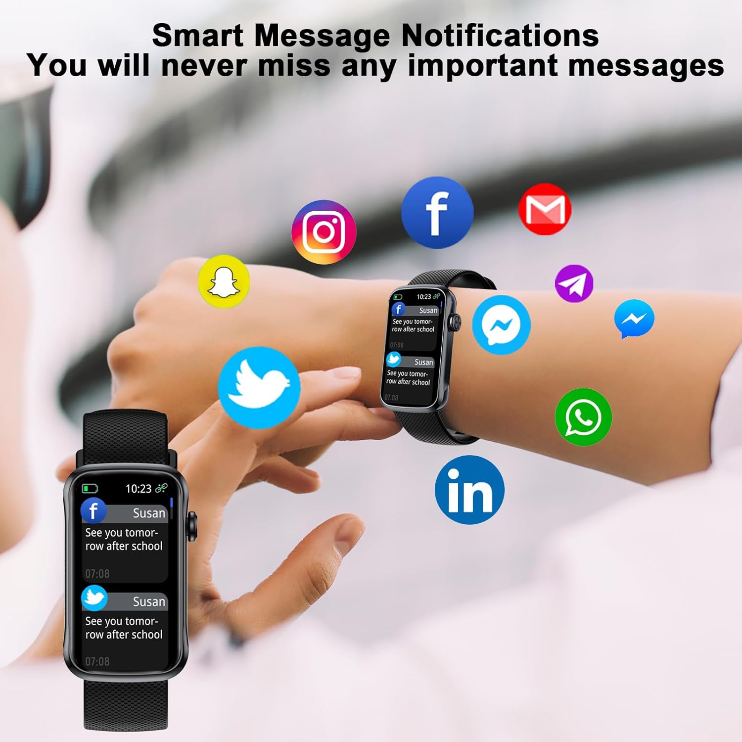 Smart Watch, Smartwatch for Men Women with 24 Sport Modes, IP68 Waterproof Fitness Tracker with 24/7 Heart Rate/Sleep/SpO2 Monitor, Step Tracker, Pedometer, Activity Tracker for Android iOS - Image 4