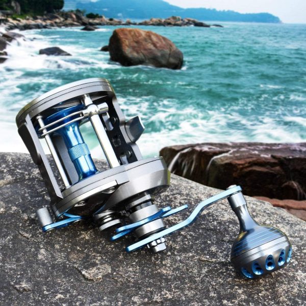 Trolling Reel Saltwater Level Wind Reels, Drag Reels Boat Fishing Ocean Fishing for Sea Bass Grouper Salmon - Image 6