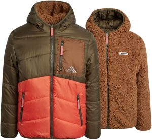 Boys' Reversible Jacket - Quilted Hooded Puffer Reversible to Sherpa Outerwear Jacket for Boys (Sizes: S-XL)